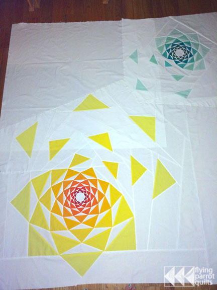 The Disintegration of the Persistence of Artichokes assembly | Flying Parrot Quilts