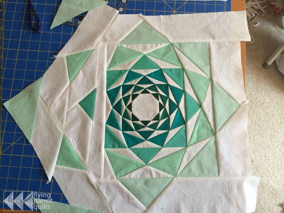The Disintegration of the Persistence of Artichokes assembly | Flying Parrot Quilts