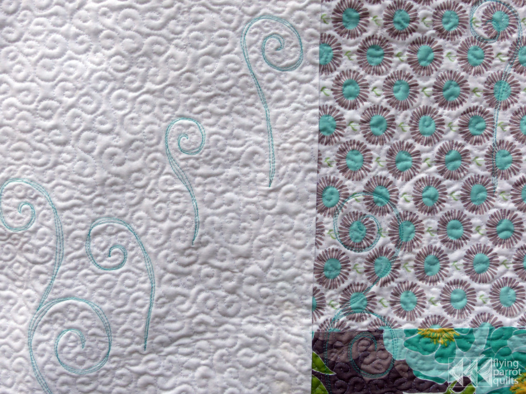 Geese in the Ferns back detail | Flying Parrot Quilts