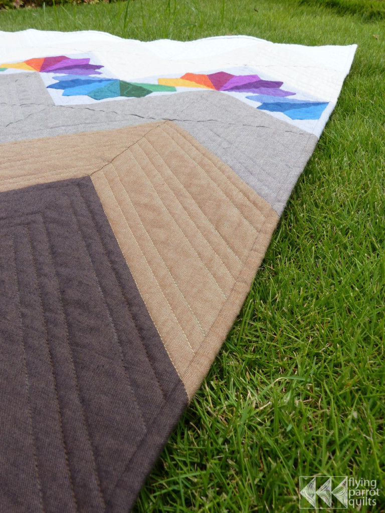 Mountain Rainbows binding | Flying Parrot Quilts