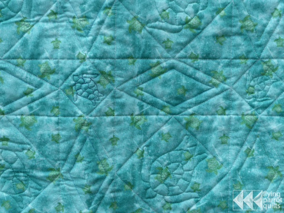 Turtle Storm at Sea backing | Flying Parrot Quilts