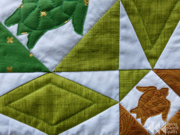 Turtle Storm at Sea detail | Flying Parrot Quilts