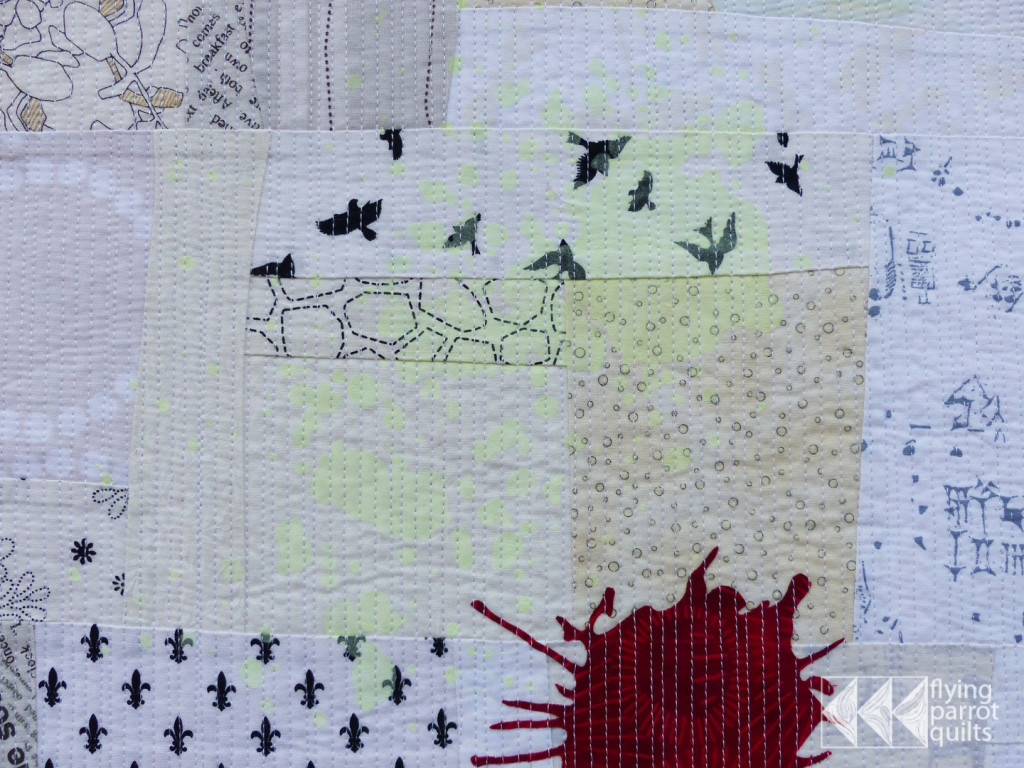 Out Damned Spot! screen print detail | Flying Parrot Quilts