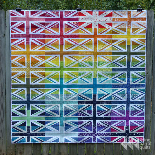 Rainbow Union Jack quilt | Flying Parrot Quilts