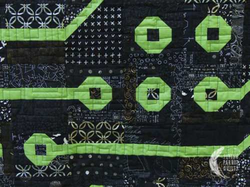 Detail of Circuit Board quilt by Sylvia Schaefer/Flying Parrot Quilts | www.flyingparrotquilts.com