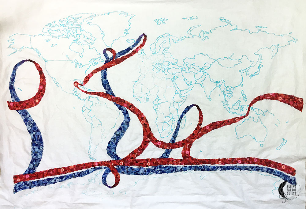 Thermohaline circulation by Sylvia Schaefer/Flying Parrot Quilts | www.flyingparrotquilts.com