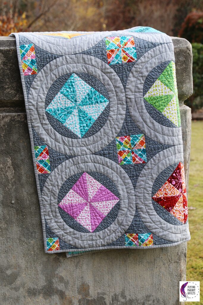Pinwheel Rings quilt pattern by Sylvia Schaefer/Flying Parrot Quilts | www.flyingparrotquilts.com