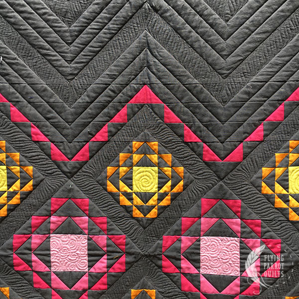 Glow Tiles quilt detail by Sylvia Schaefer/Flying Parrot Quilts | www.flyingparrotquilts.com