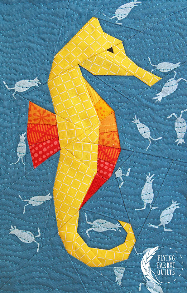 Baby Seahorse from Ocean Ponies Pattern by Sylvia Schaefer/Flying Parrot Quilts | www.flyingparrotquilts.com