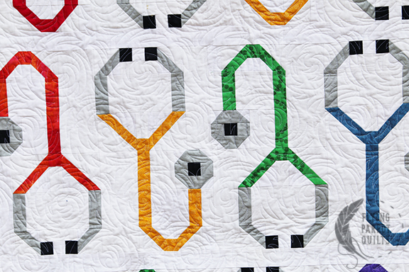 detail of Stupendous Stethoscopes quilt by Sylvia Schaefer/Flying Parrot Quilts | www.flyingparrotquilts.com