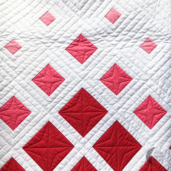 Detail of Zigzag Fade quilt by Sylvia Schaefer/Flying Parrot Quilts | www.flyingparrotquilts.com