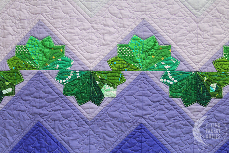 Mountain Rainbows detail (purple version) by Sylvia Schaefer/Flying Parrot Quilts | www.flyingparrotquilts.com