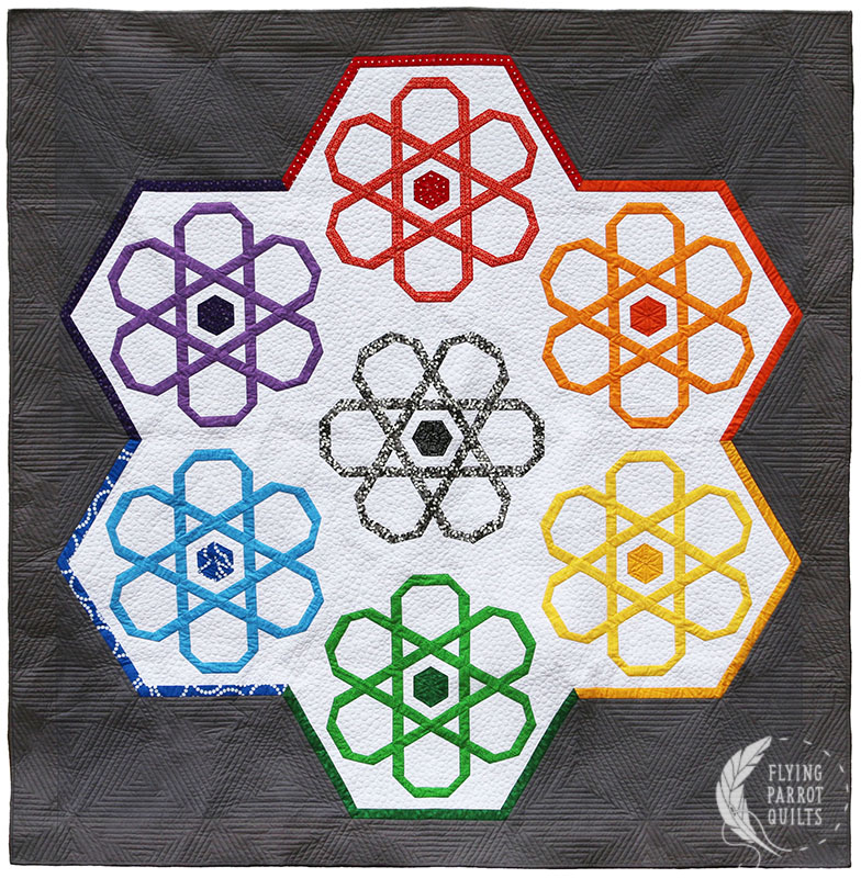 Atoms quilt by Sylvia Schaefer/Flying Parrot Quilts | www.flyingparrotquilts.com