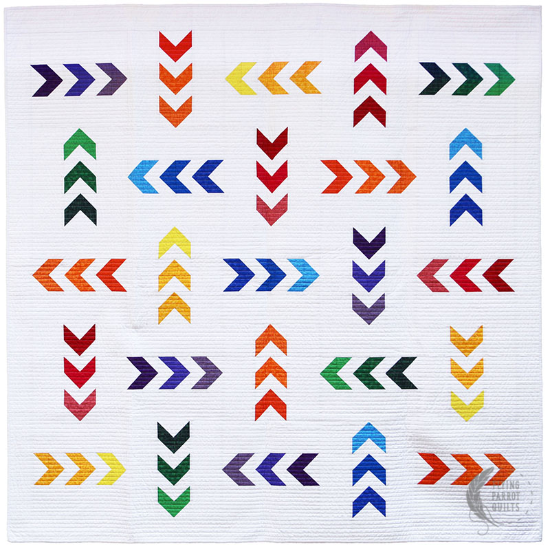 Mod Arrows quilt by Sylvia Schaefer/Flying Parrot Quilts | www.flyingparrotquilts.com