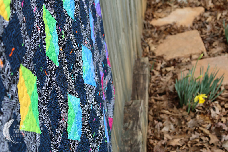 detail of Petrichor quilt by Sylvia Schaefer/Flying Parrot Quilts | www.flyingparrotquilts.com