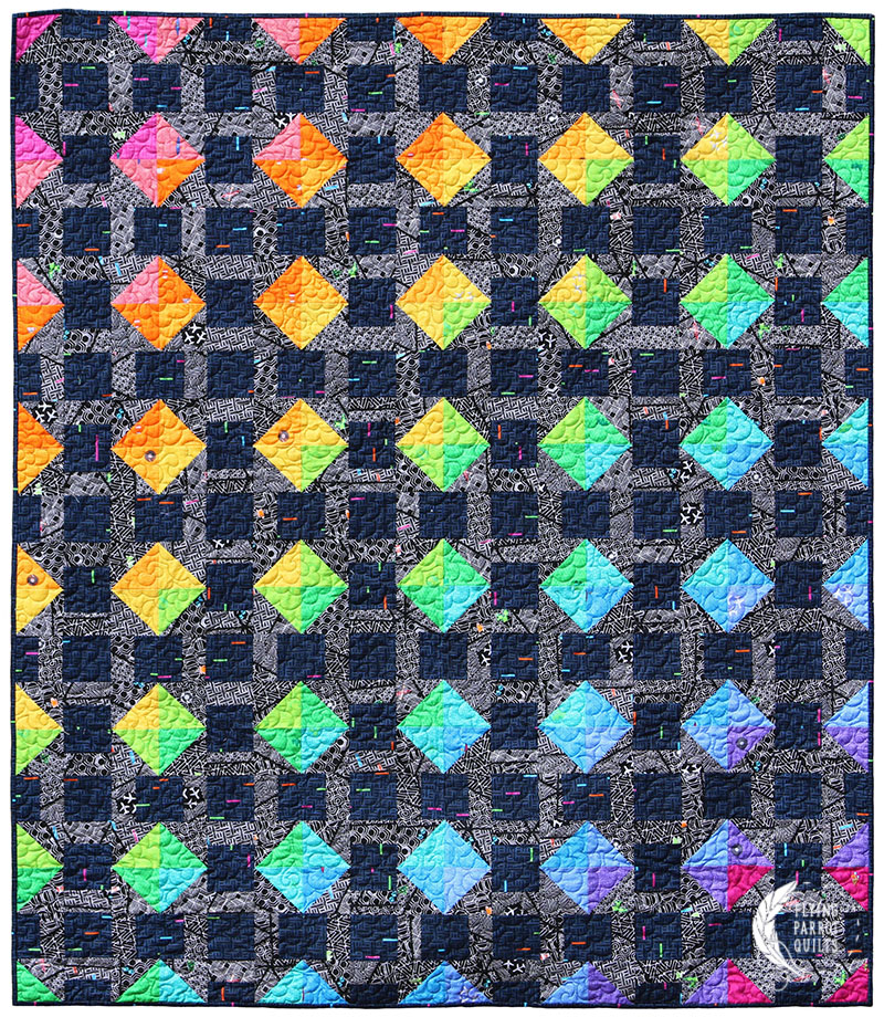 Petrichor, a rainbow quilt by Sylvia Schaefer/Flying Parrot Quilts | www.flyingparrotquilts.com