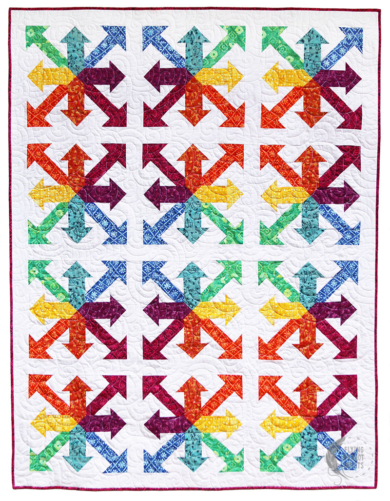 Rainbow Arrows by Sylvia Schaefer/Flying Parrot Quilts | www.flyingparrotquilts.com