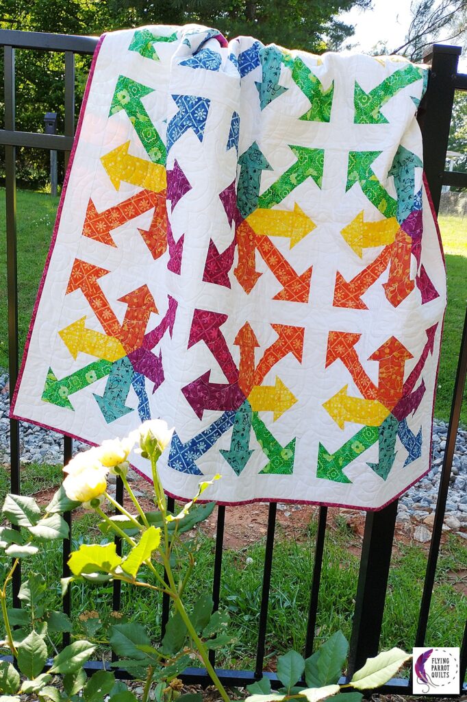 Rainbow Arrows quilt pattern by Sylvia Schaefer/Flying Parrot Quilts | www.flyingparrotquilts.com