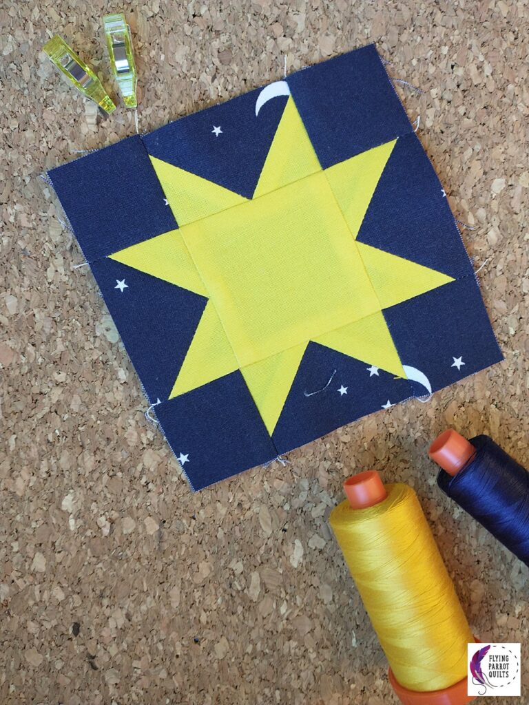 Star Block for Science, Baby! by Sylvia Schaefer of Flying Parrot Quilts | www.flyingparrotquilts.com
