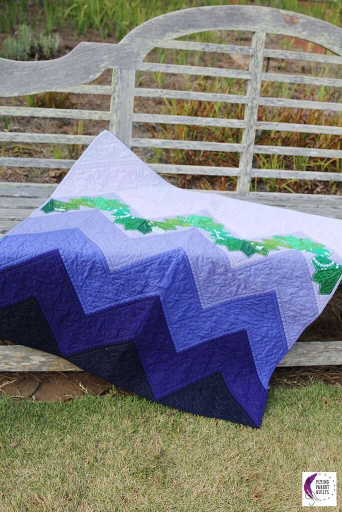 Mountain Rainbows (purple version) by Sylvia Schaefer/Flying Parrot Quilts | www.flyingparrotquilts.com